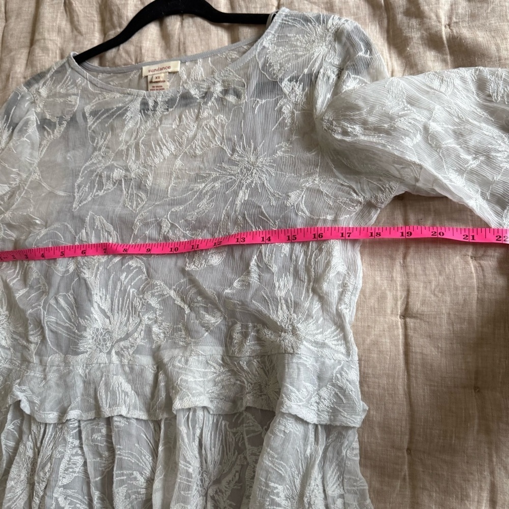 Sundance Silk Sheer Floral Boho Blouse Size XS - Picture 7 of 8